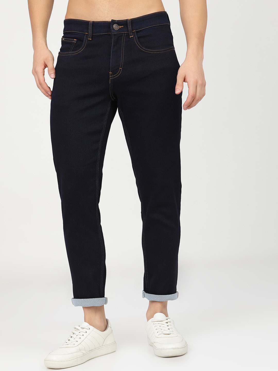

HIGHLANDER Men Navy Blue Tapered Fit Stretchable Jeans