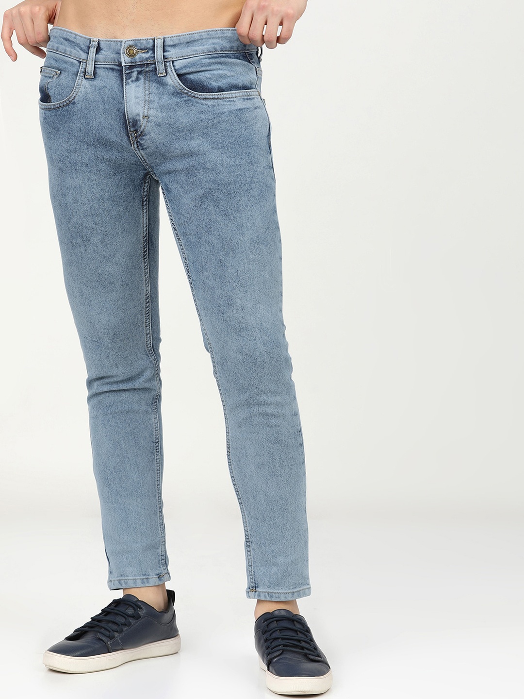 

HIGHLANDER Men Blue Tapered Fit Heavy Fade Stretchable Jeans