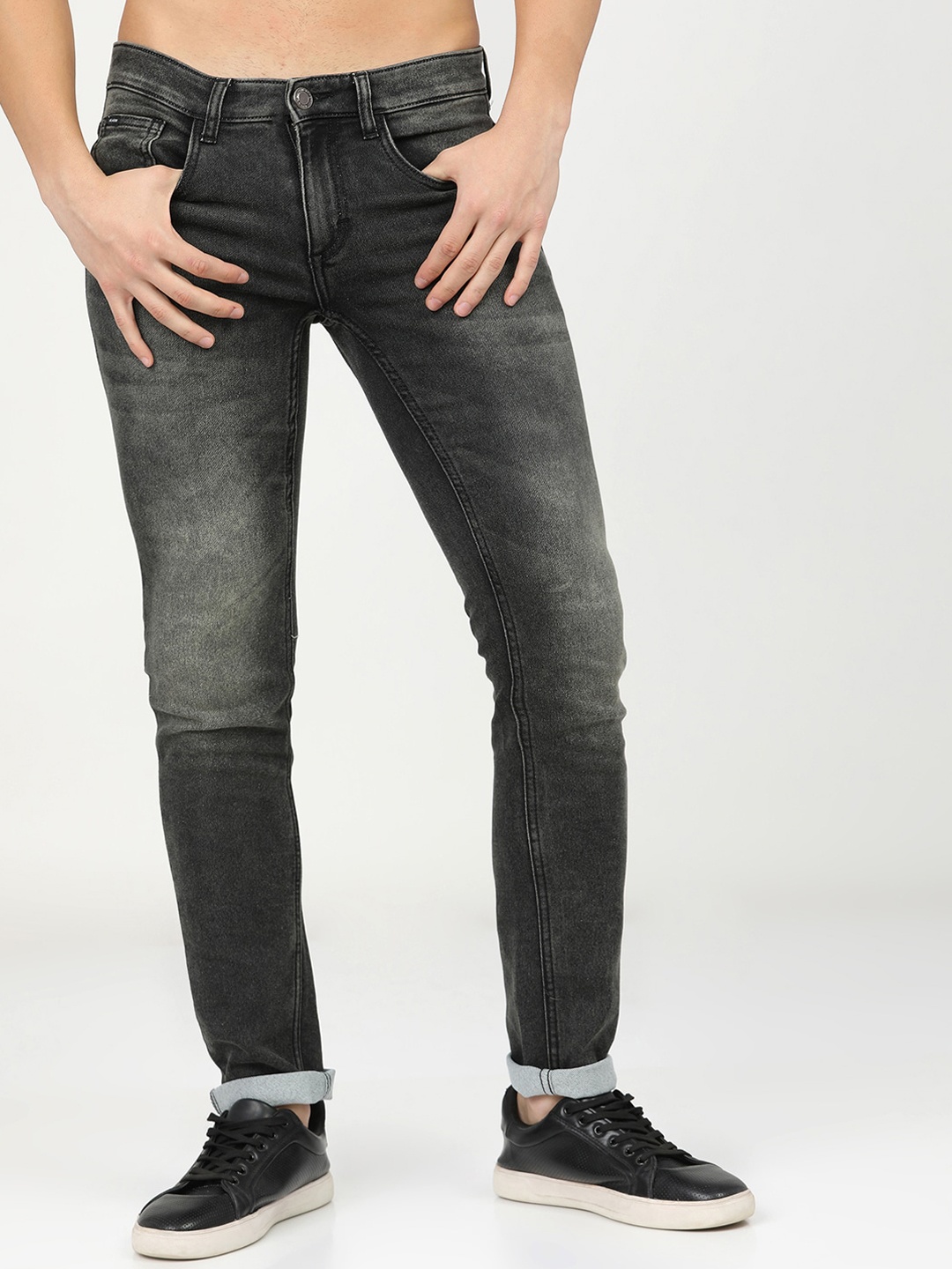 

HIGHLANDER Men Grey Slim Fit Heavy Fade Stretchable Jeans