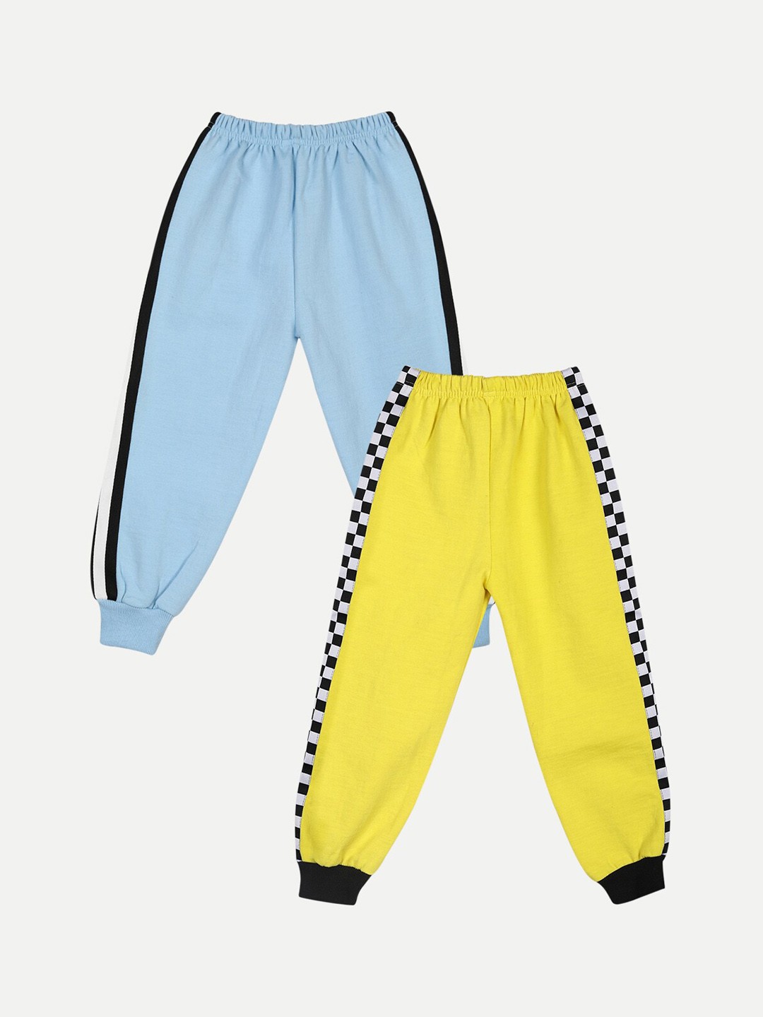 

Cutiekins Unisex Kids Turquoise-Blue & Yellow Pack Of 2 Joggers