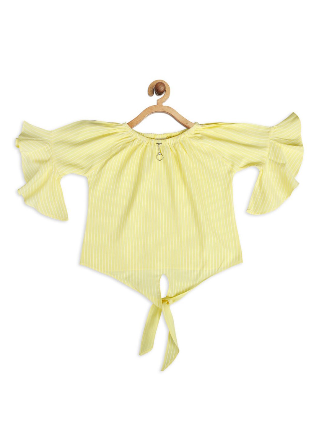 

Tiny Girl Yellow & White Striped Georgette Regular Top
