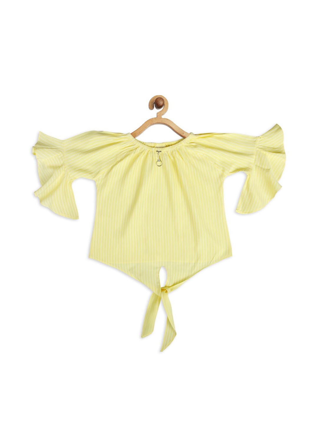 

Tiny Girl Yellow Striped Georgette Regular Top