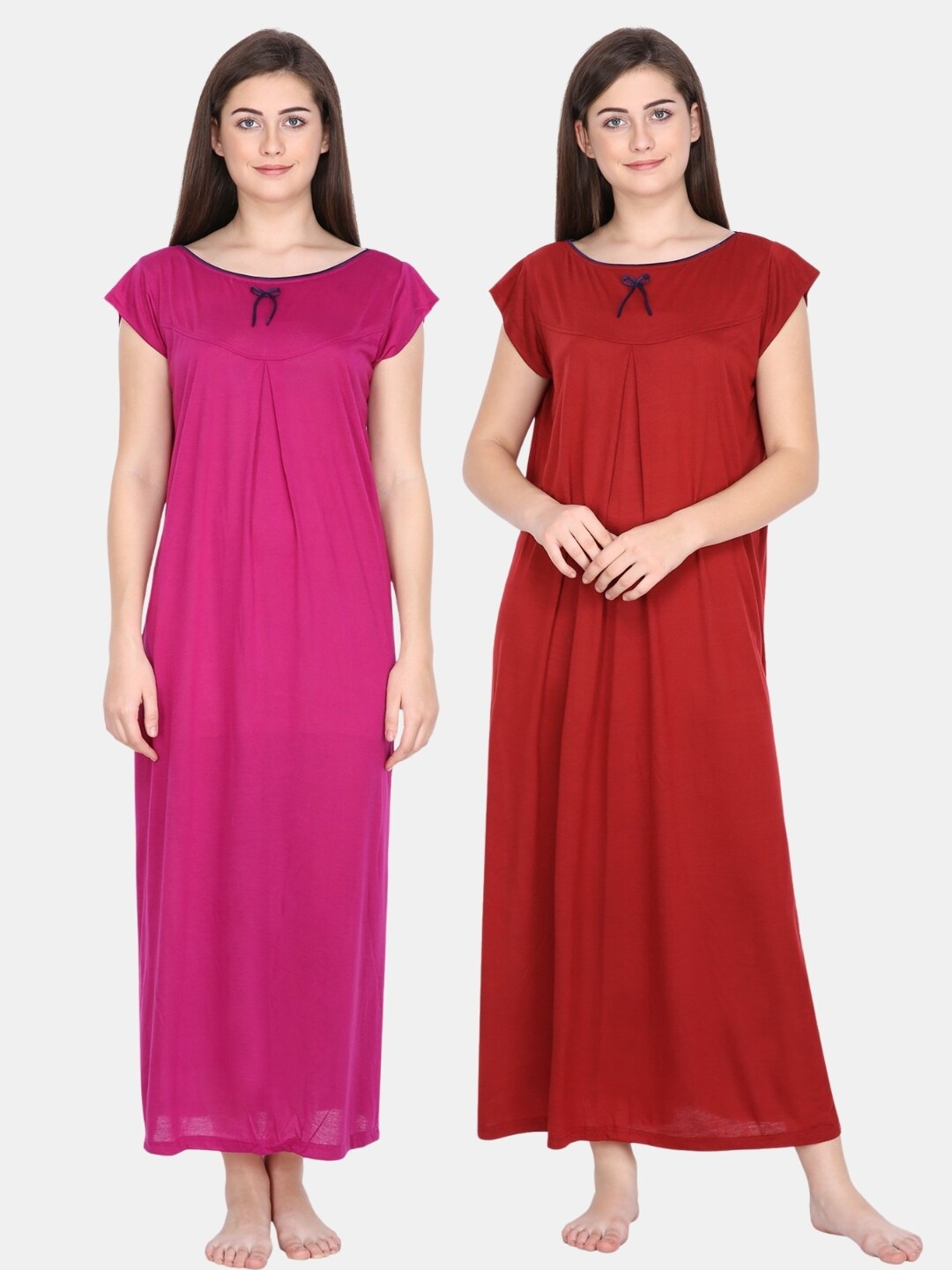 

Klamotten Pack Of 2 Magenta & Maroon Maxi Nightdress