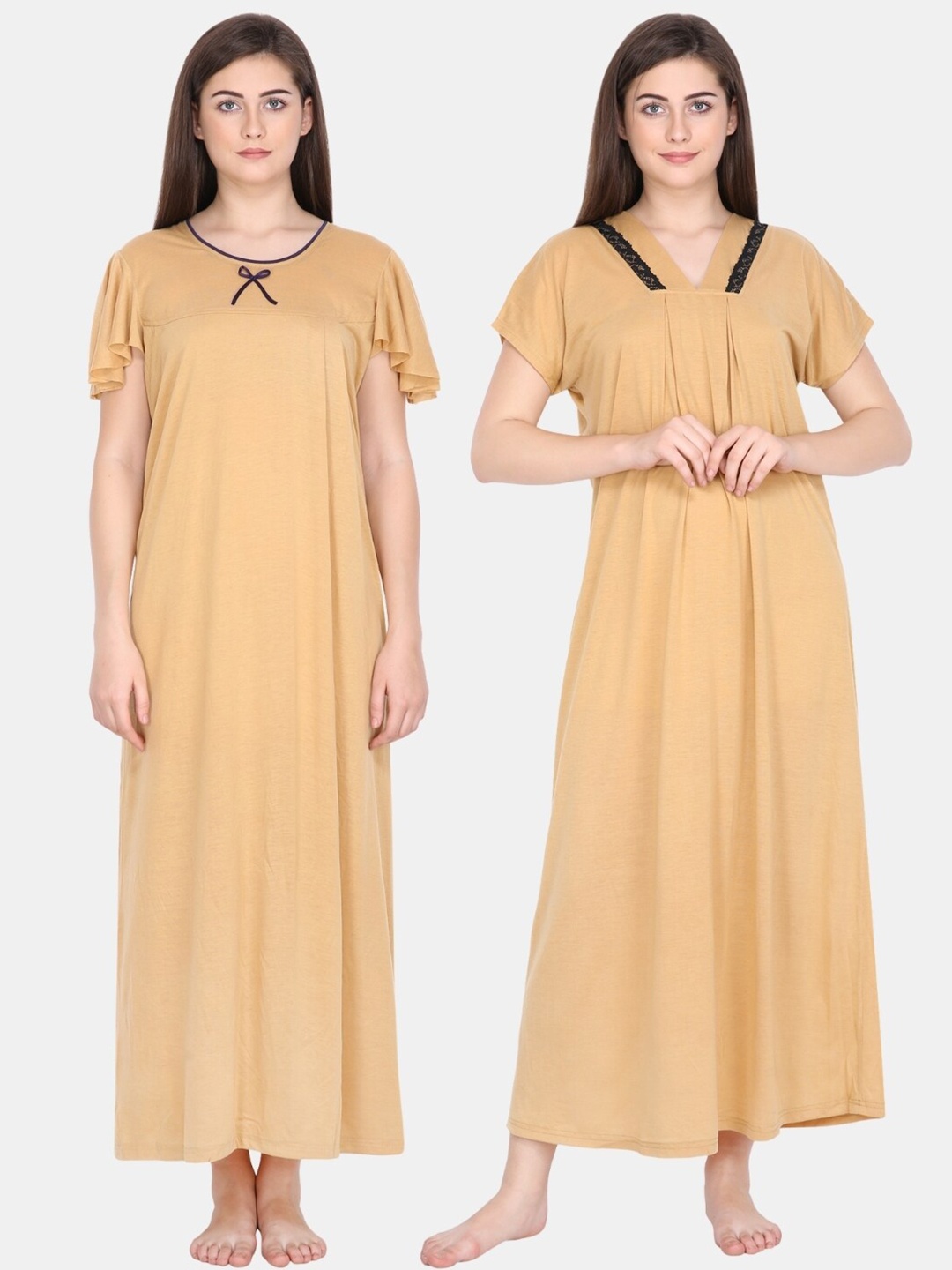 

Klamotten Pack of 2 Mustard Yellow Maxi Nightdress