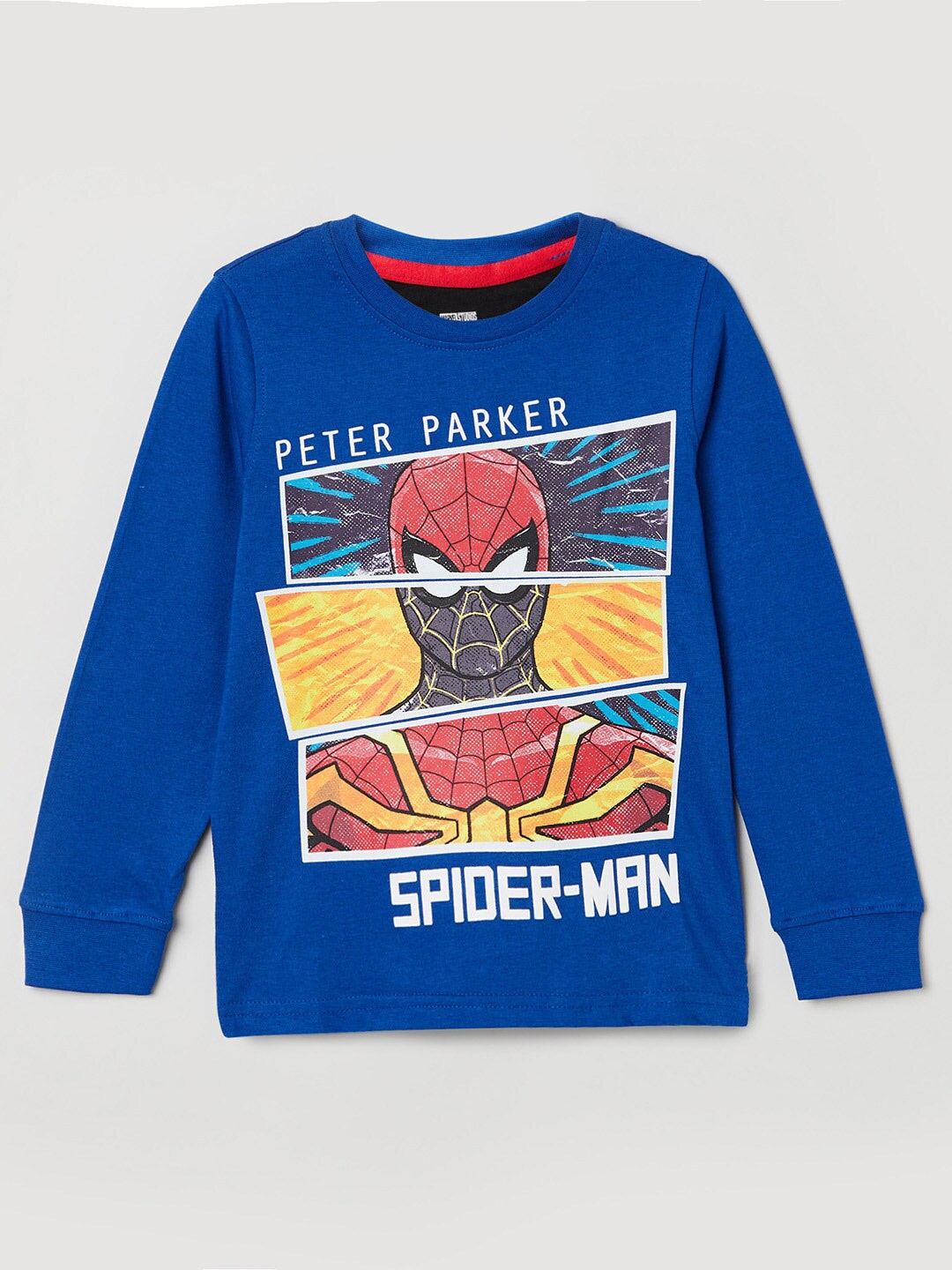 

max Boys Blue Printed Applique T-shirt