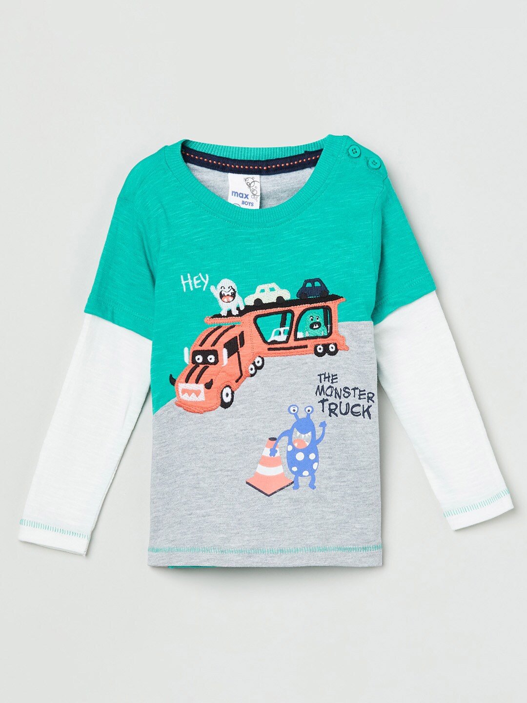 

max Boys Multicoloured Printed T-shirt, Multi