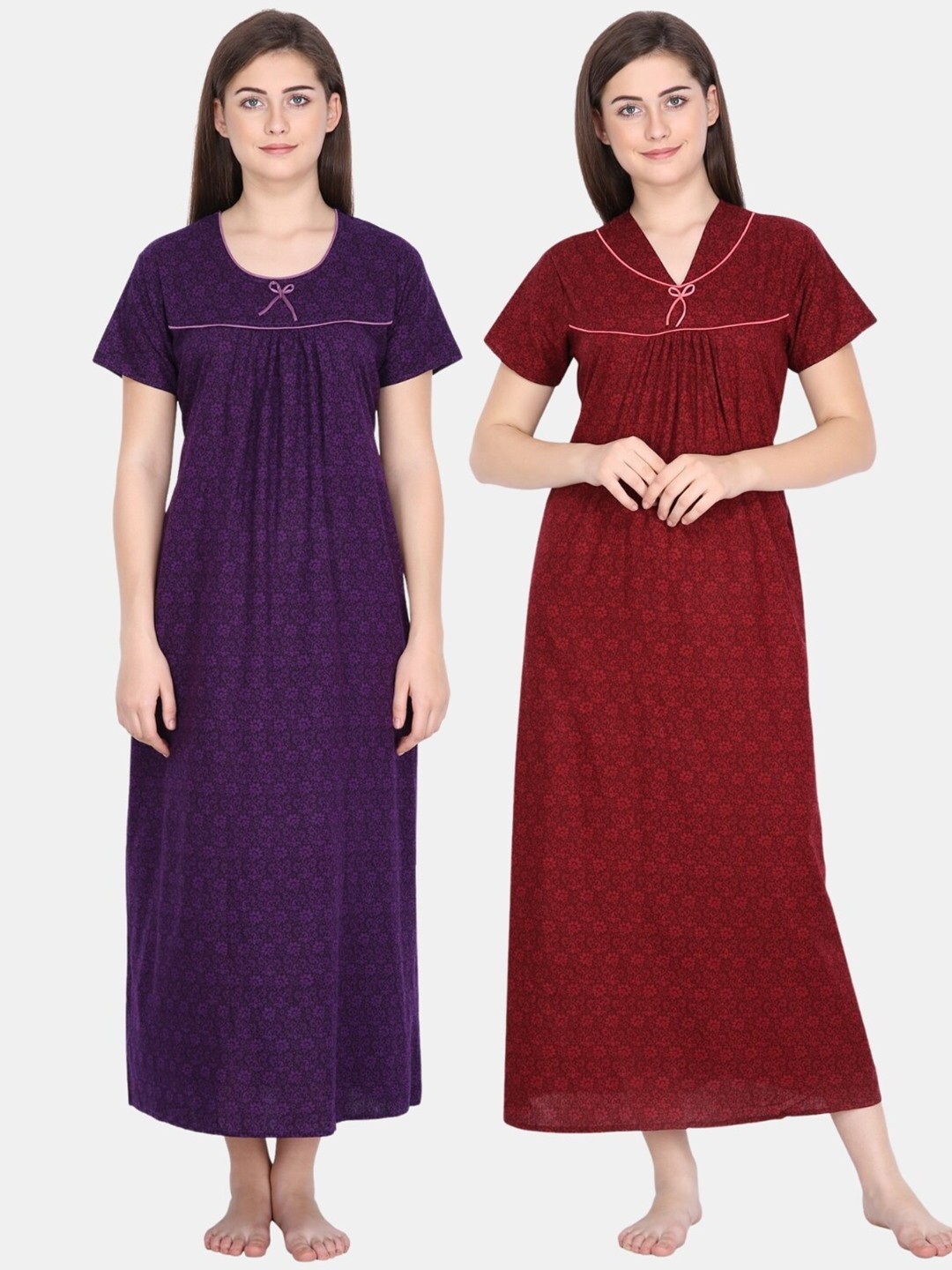 

Klamotten Pack of 2 Printed Maxi Nightdress, Purple