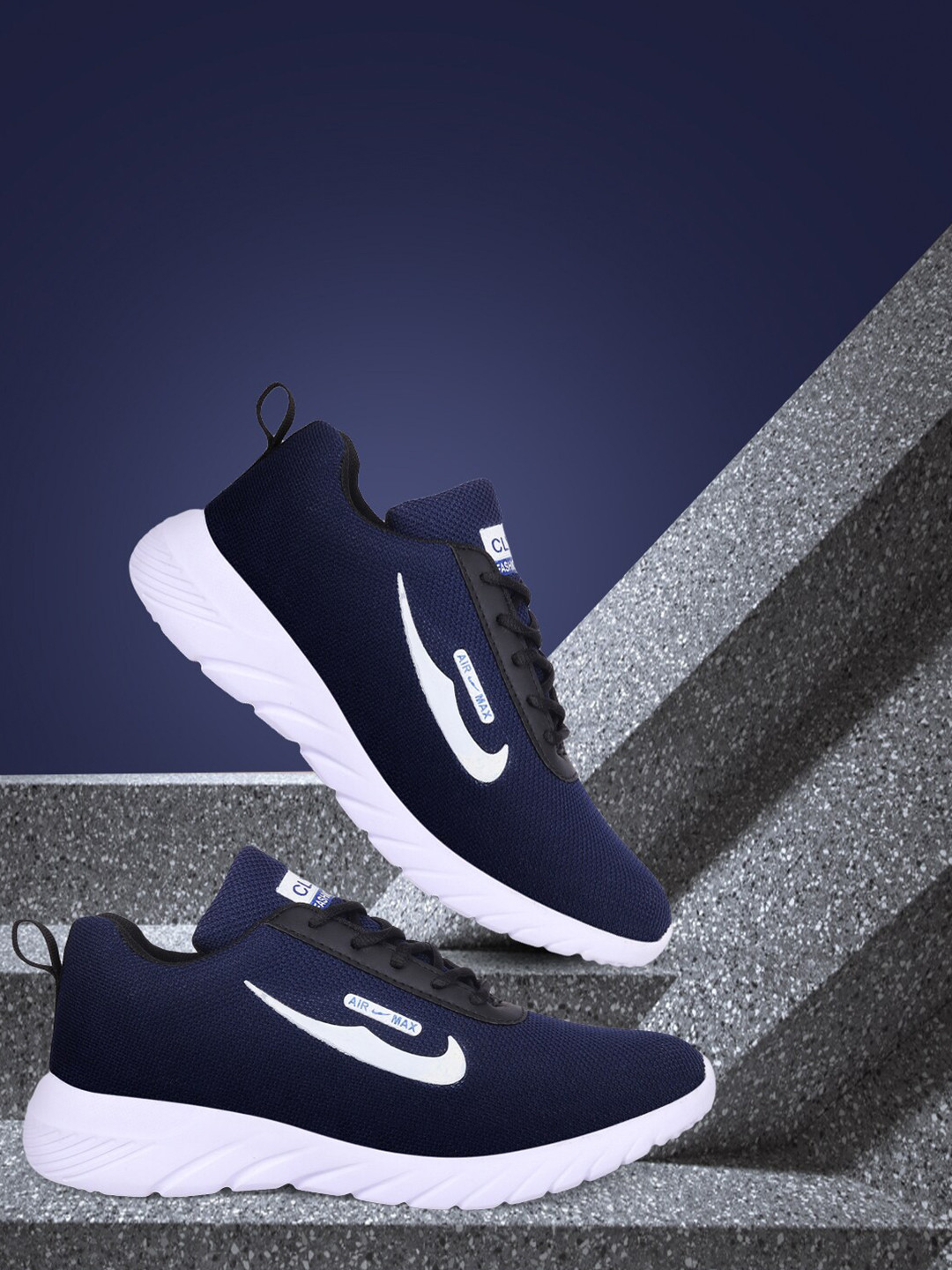 

CLYMB Men Blue & White Running Shoes