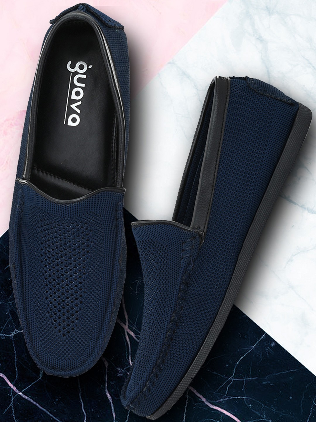 

Guava Men Blue Woven Design Loafers