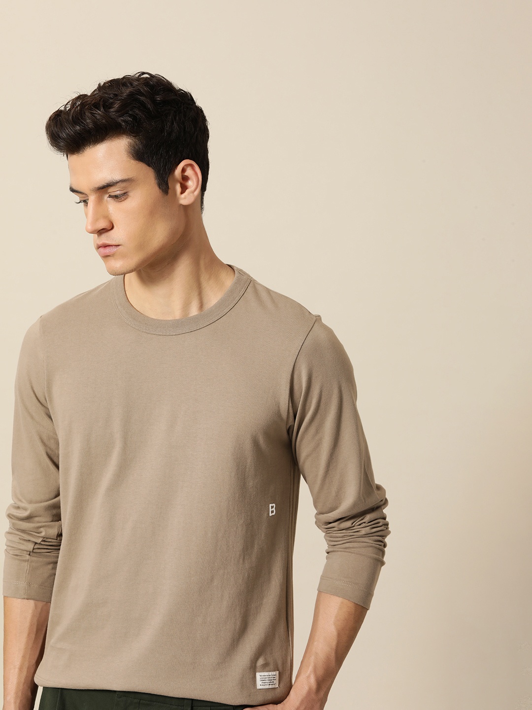 

Mr Bowerbird Men Plan B Embroidered Full Sleeve T-shirt, Brown