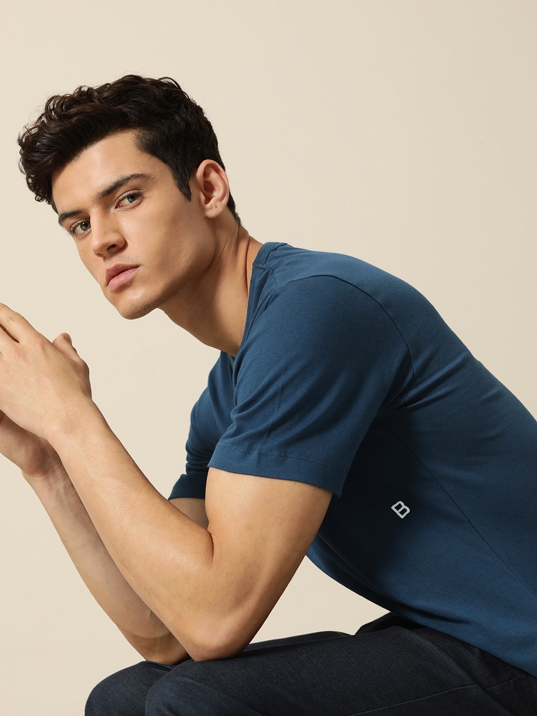 

Mr Bowerbird Men Plan B Embroidered T-shirt, Navy blue