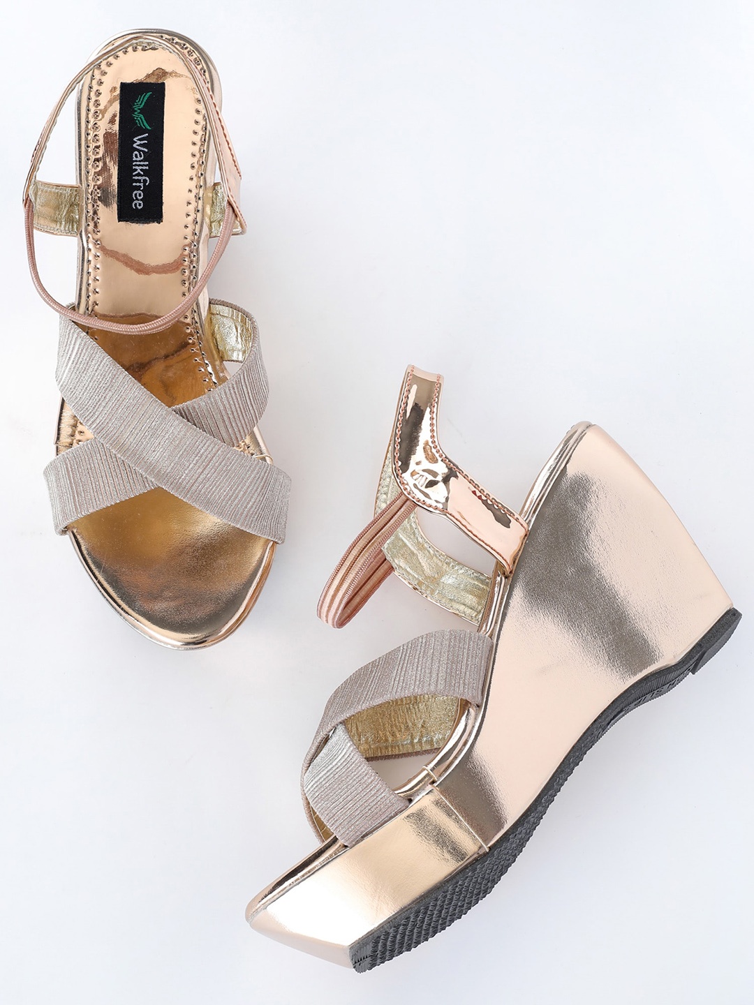 

Walkfree Gold-Toned Wedge Sandals