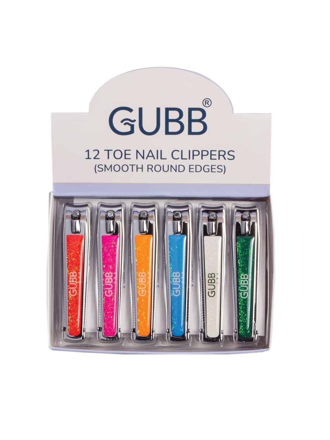 

GUBB Set Of 12 Multicoloured Toe Nail Clippers, Multi
