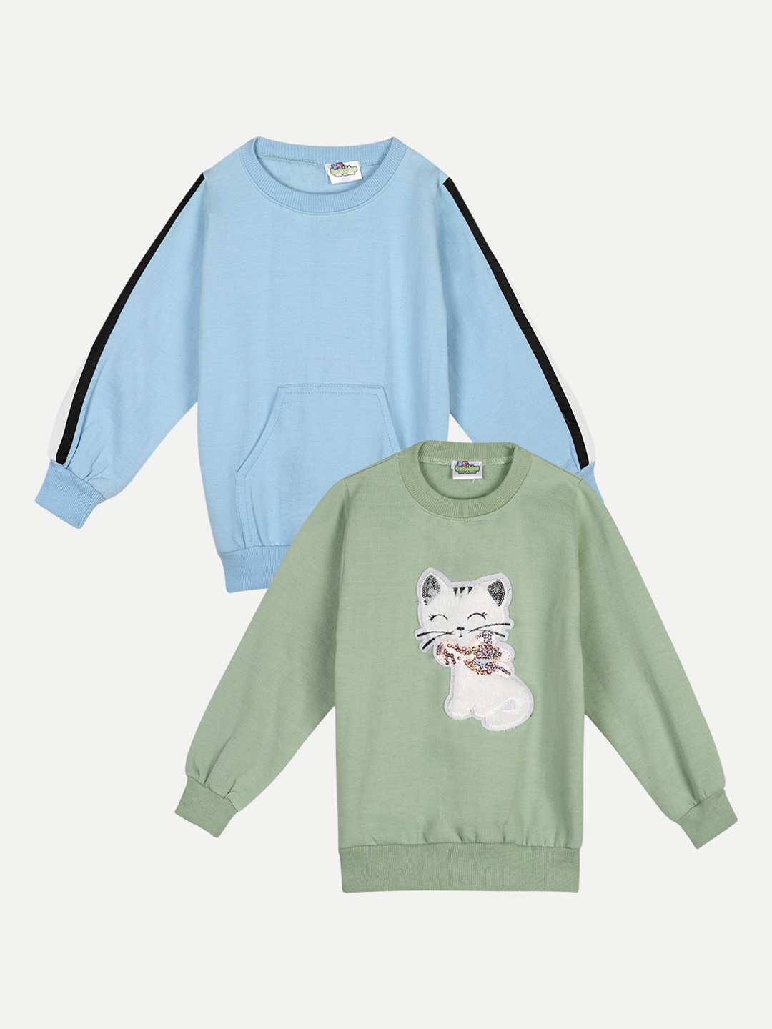 

Cutiekins Kids Pack of 2 Embroidered Sweatshirt, Turquoise blue