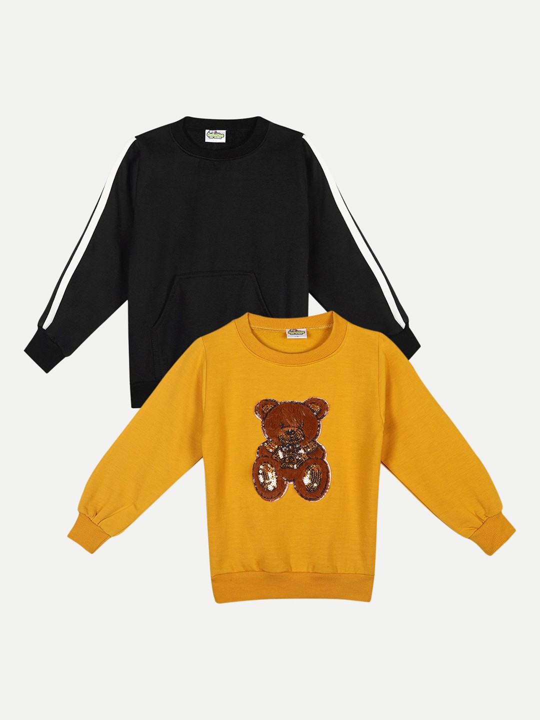 

Cutiekins Kids Pack of 2 Black & Mustard Yellow Sweatshirt