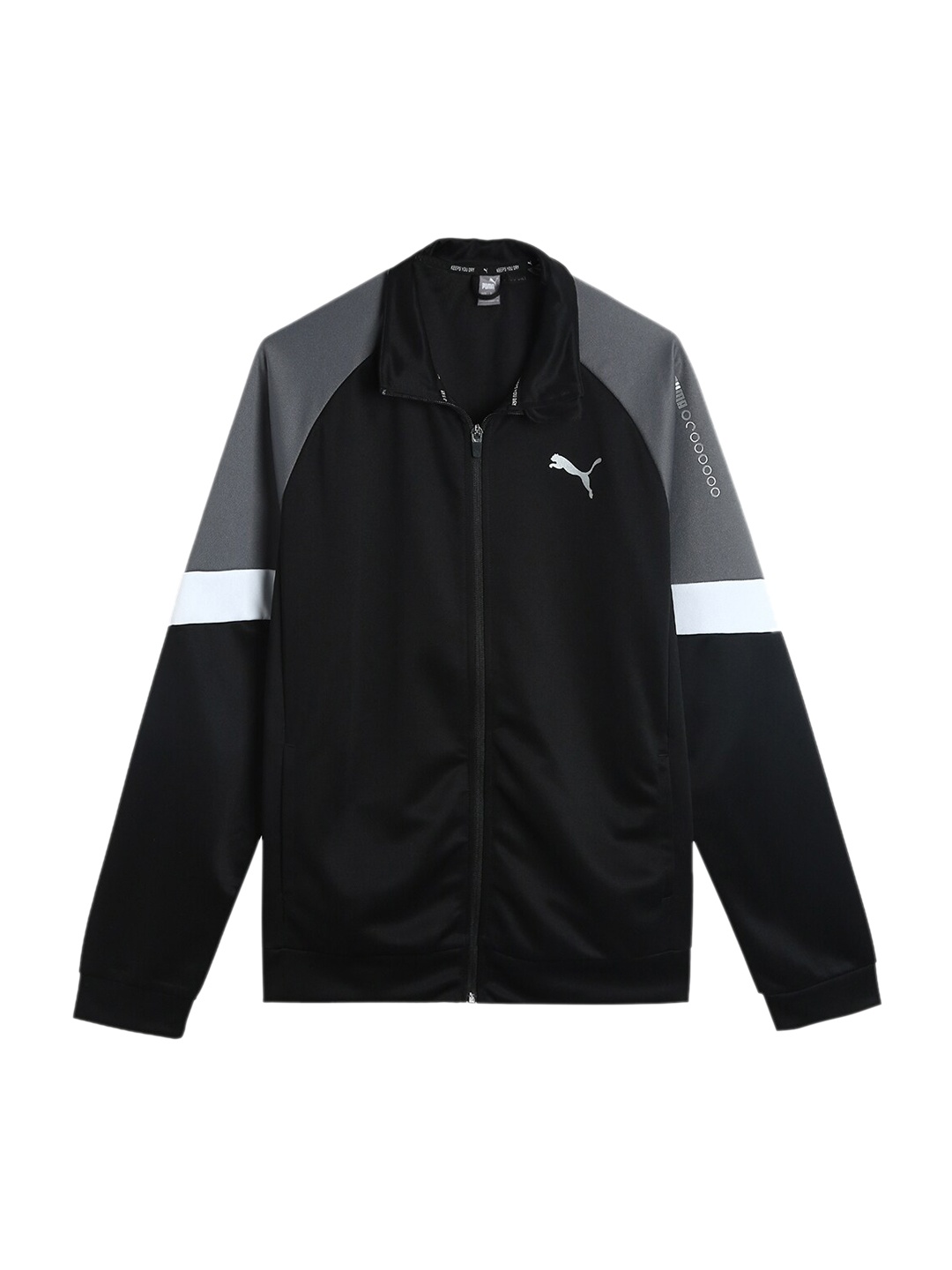 

Puma Boys Black & Grey Colourblocked Active Sports Poly Youth Track Jacket