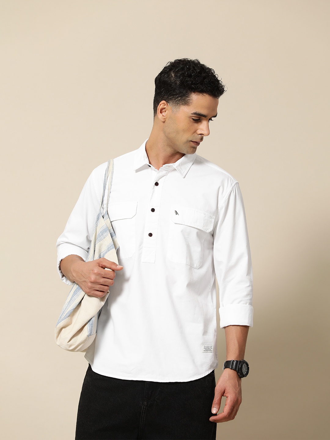 

Mr Bowerbird Solid Liberal Fit Pure Cotton Casual Shirt, White