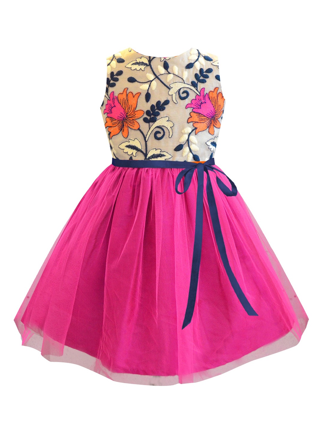 

A T U N Fuchsia Floral Net Dress