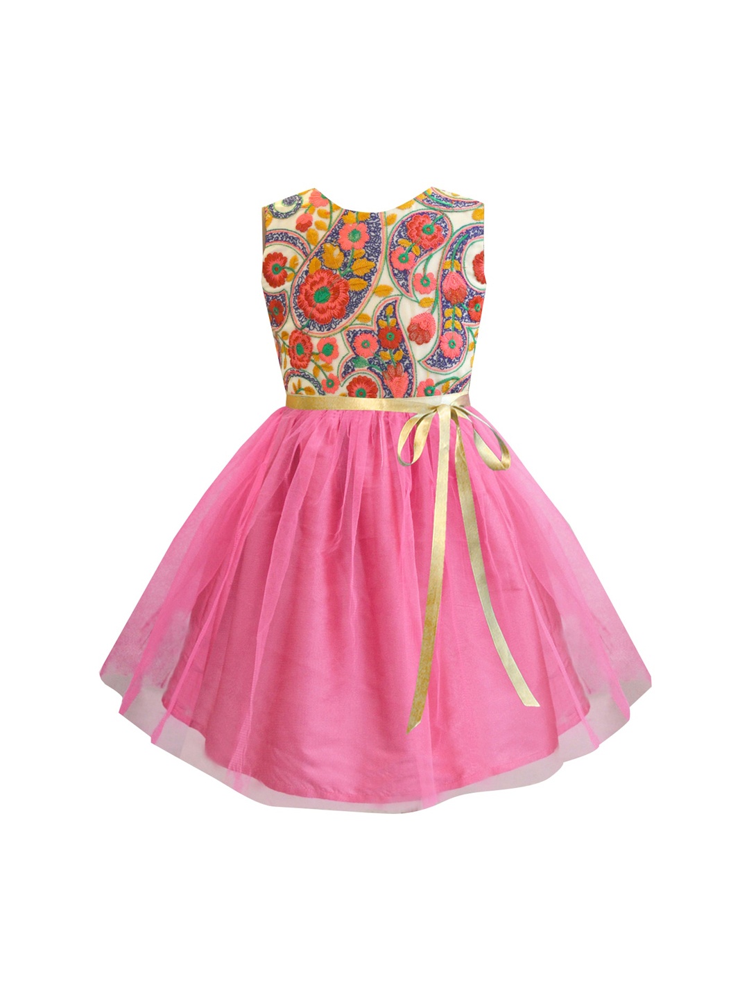 

A T U N Pink Floral Net Dress