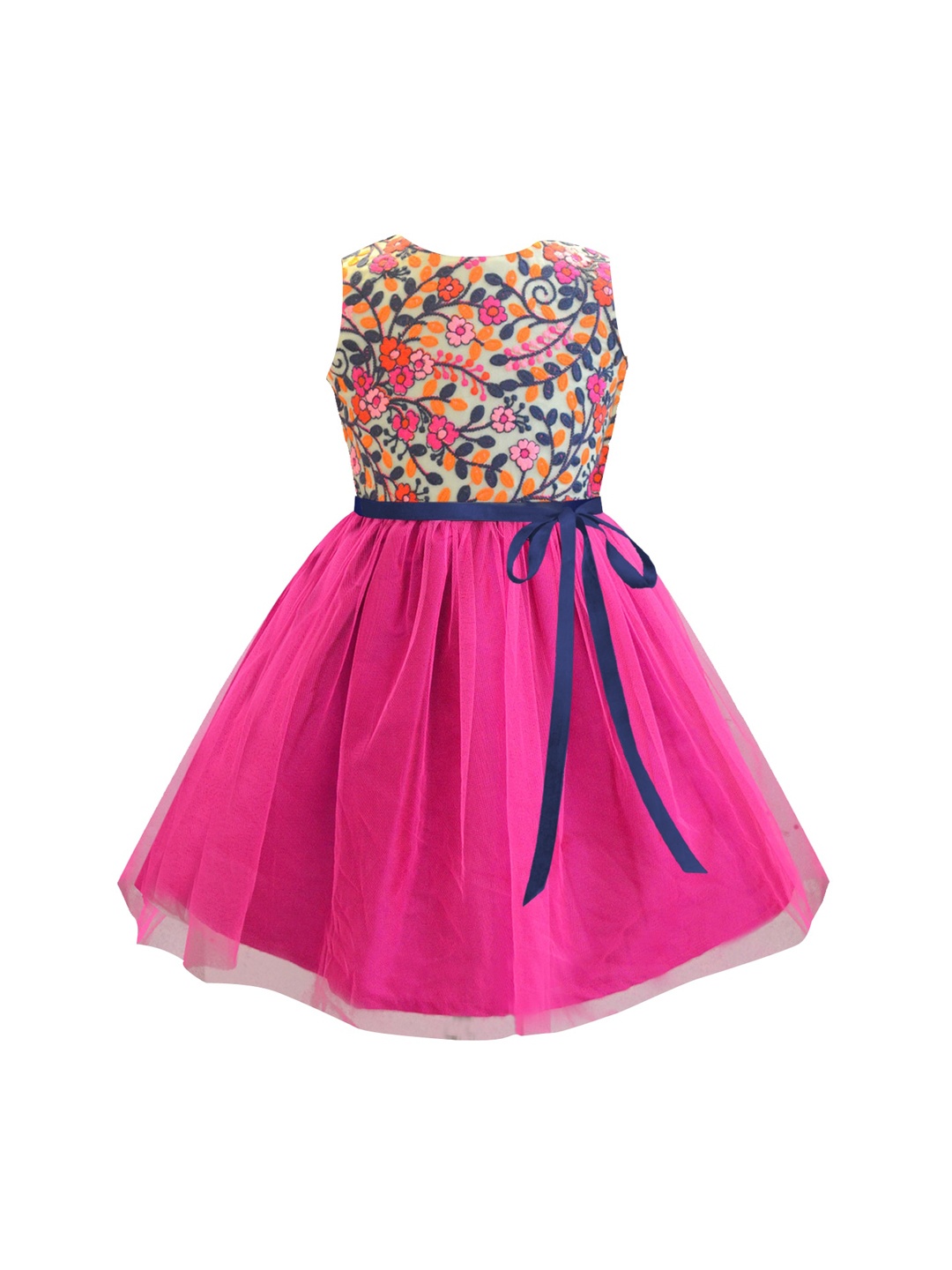 

A.T.U.N. Girls Fuchsia Floral Net Fit and Flare Dress