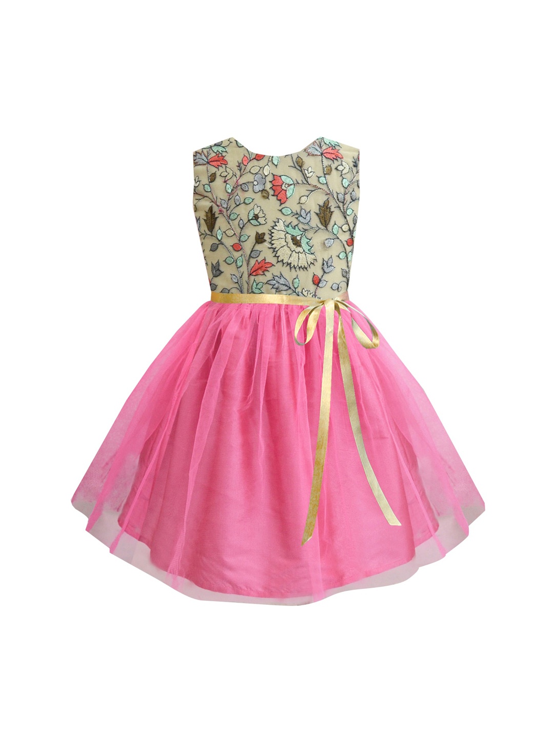 

A T U N Pink Floral Net Dress