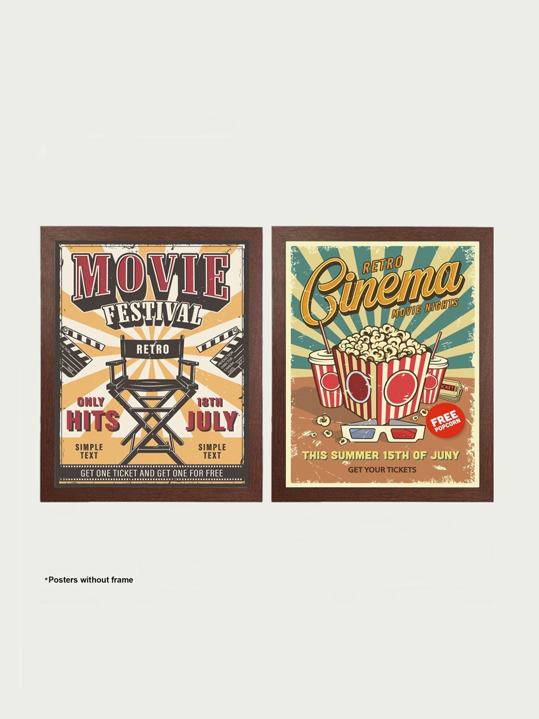 

Home Centre Set Of 2 Yellow & Green Food Movie Cinema Poster Wall Art