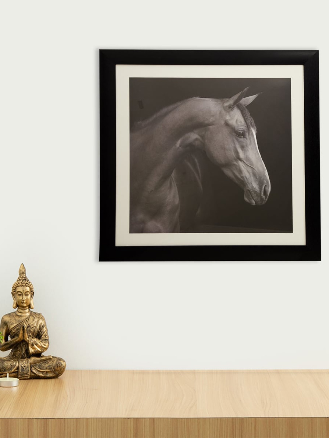 

Home Centre Black & White Horse Printed Framed Wall Art