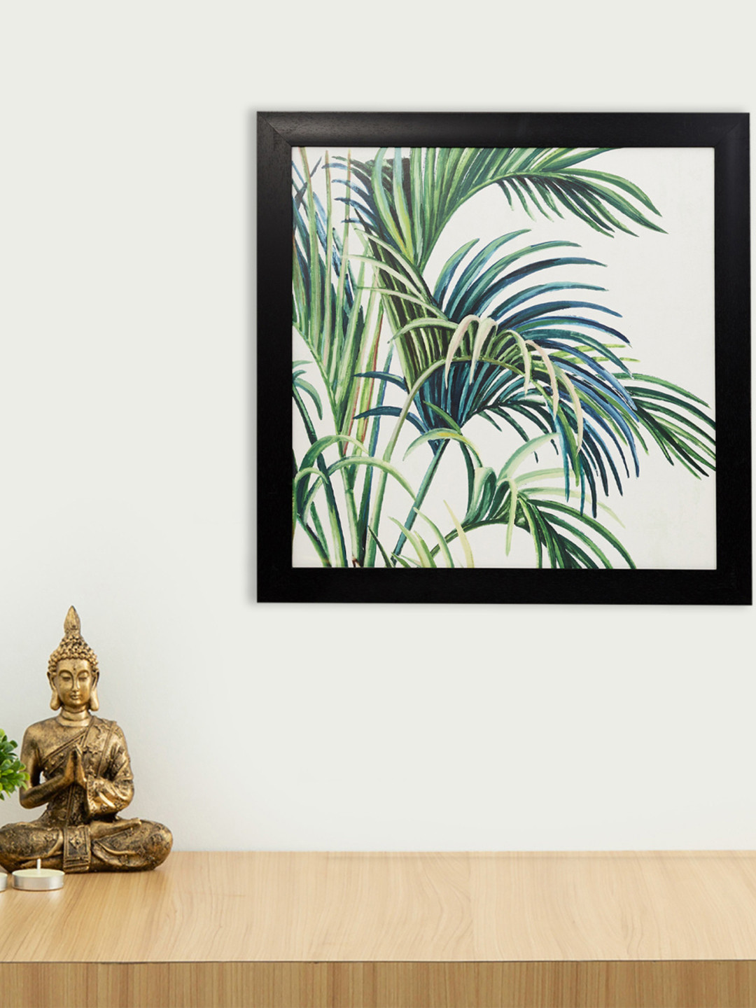 

Home Centre Bronze-Toned & Green Printed Fiesta Tropical Leaf Canvas Framed Wall Art