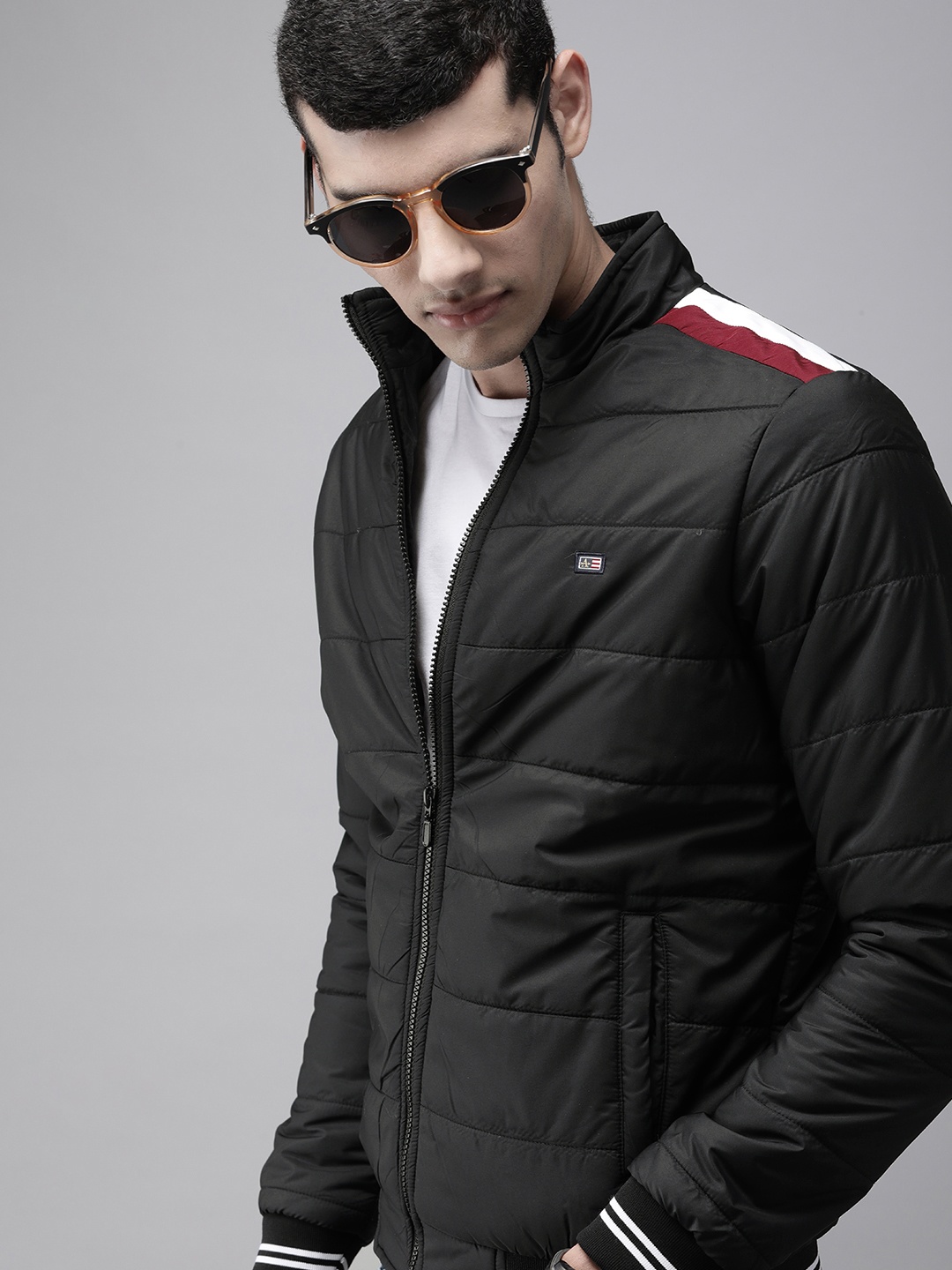 

Arrow Men Black Solid Puffer Jacket