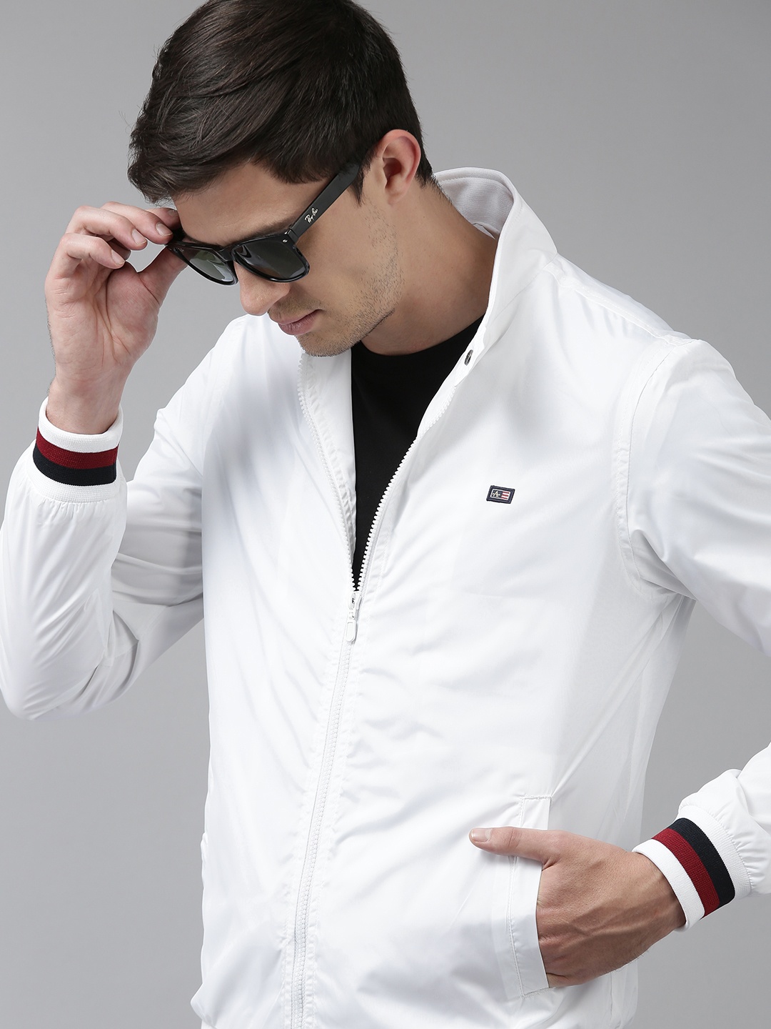 

Arrow Men White Solid Sporty Jacket