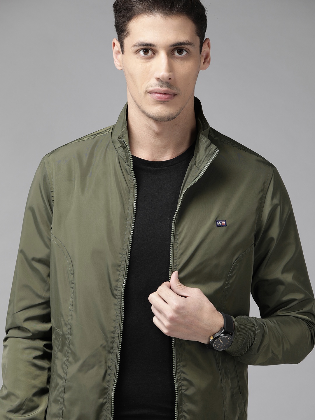 

Arrow Men Olive Green Bomber Jacket