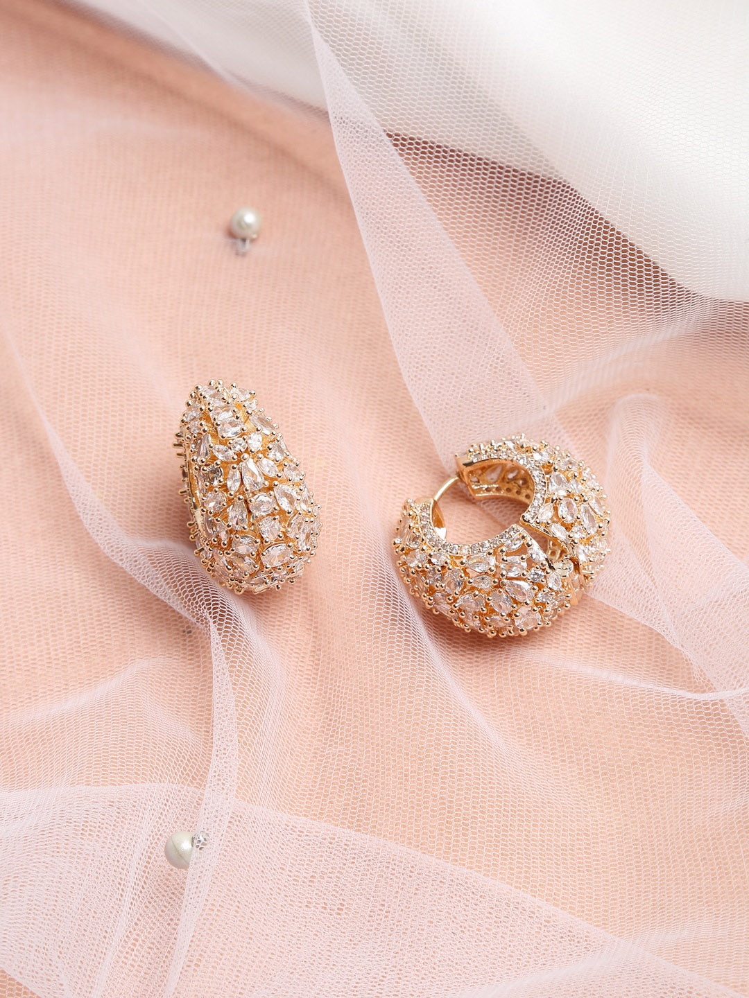 

Ruby Raang Rose Gold Contemporary Hoop Earrings