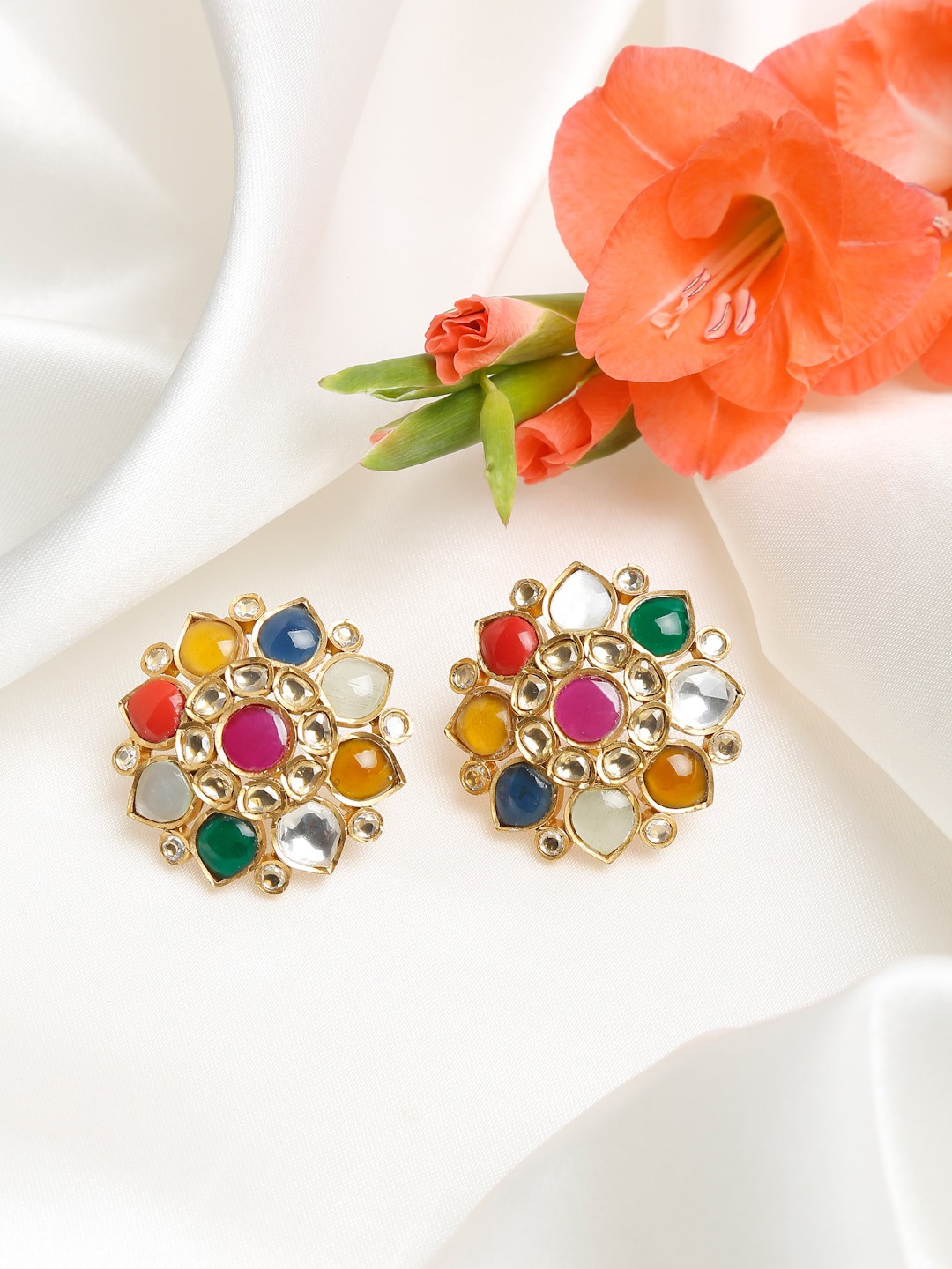 

Ruby Raang Multicoloured Contemporary Studs Earrings, Multi