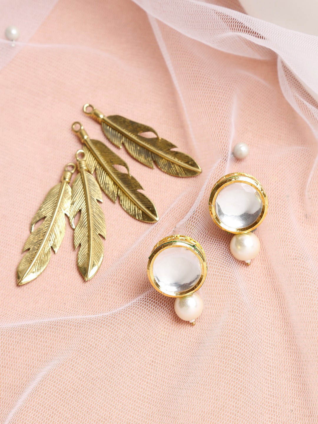 

Ruby Raang Gold-Toned Contemporary Studs Earrings