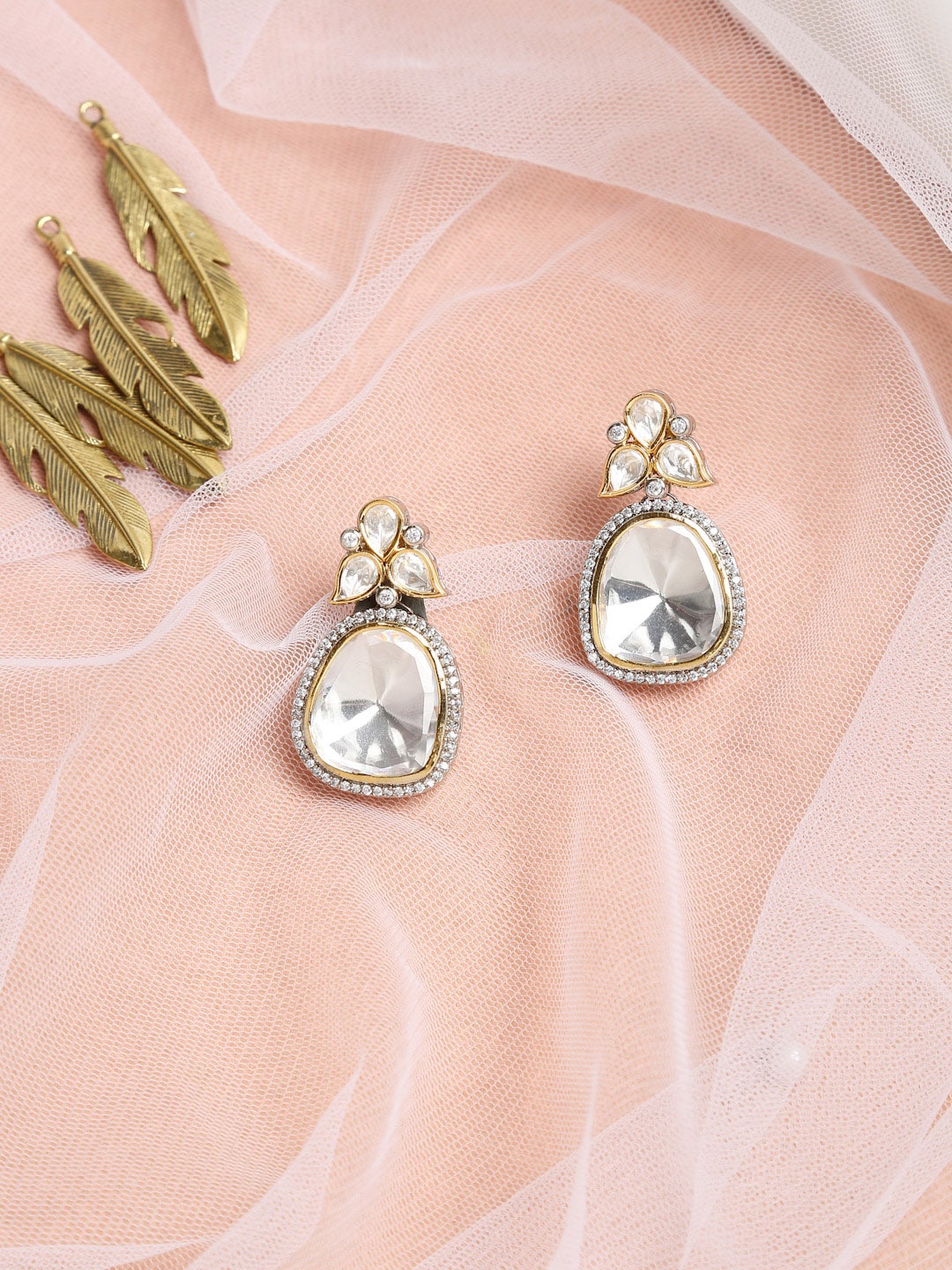 

Ruby Raang Silver-Toned Contemporary Studs Earrings