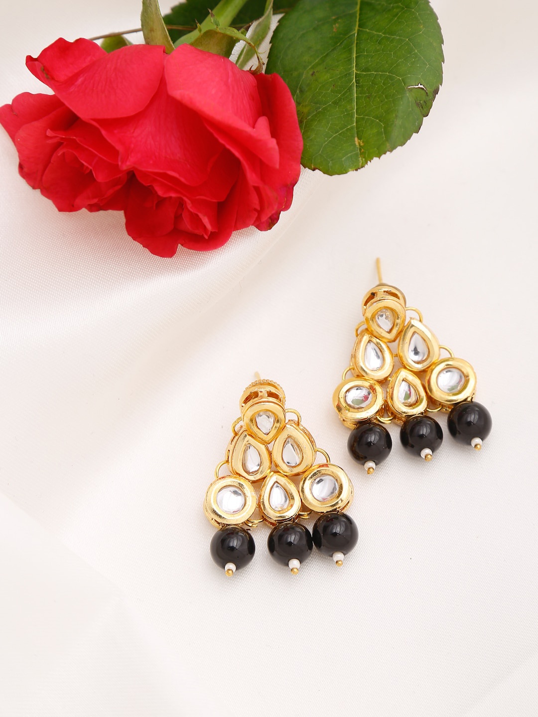 

Ruby Raang Black Contemporary Drop Earrings