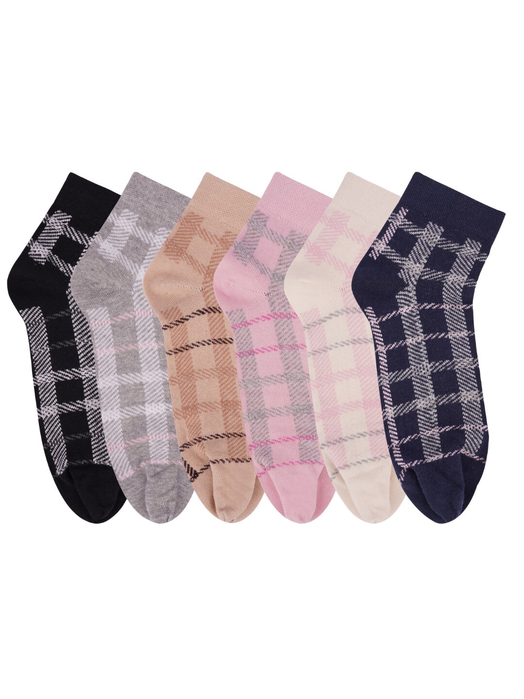 

N2S NEXT2SKIN Women Pack Of 6 Assorted Ankle-Length Socks