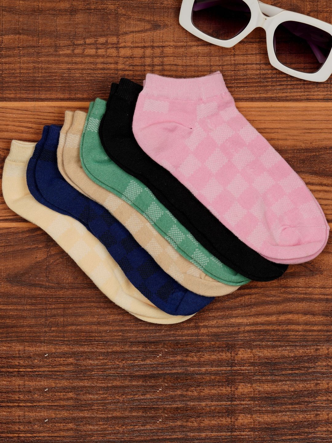N2S NEXT2SKIN Women Pack Of 6 Assorted Ankle-Length Socks