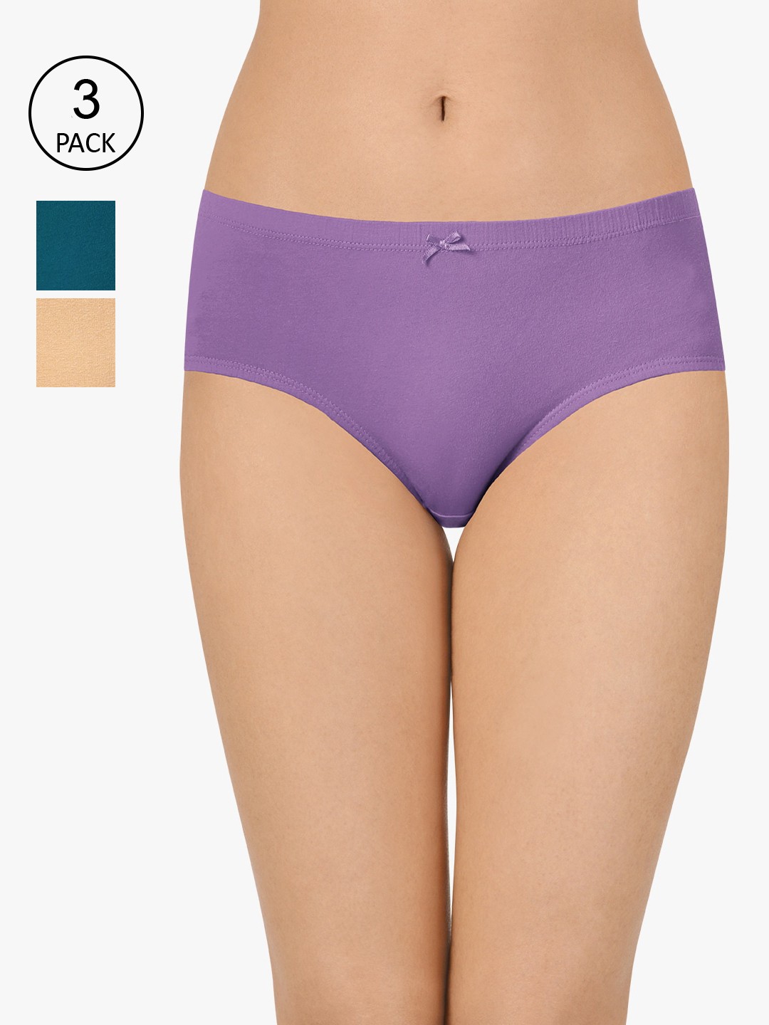 

Amante Women Pack Of 3 Mid-Rise Hipster Briefs-PPK43005, Assorted
