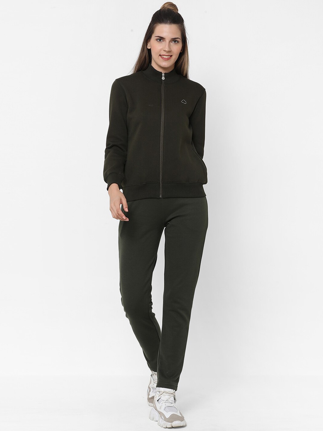 

Sweet Dreams Women Olive-Green Solid Track Suit