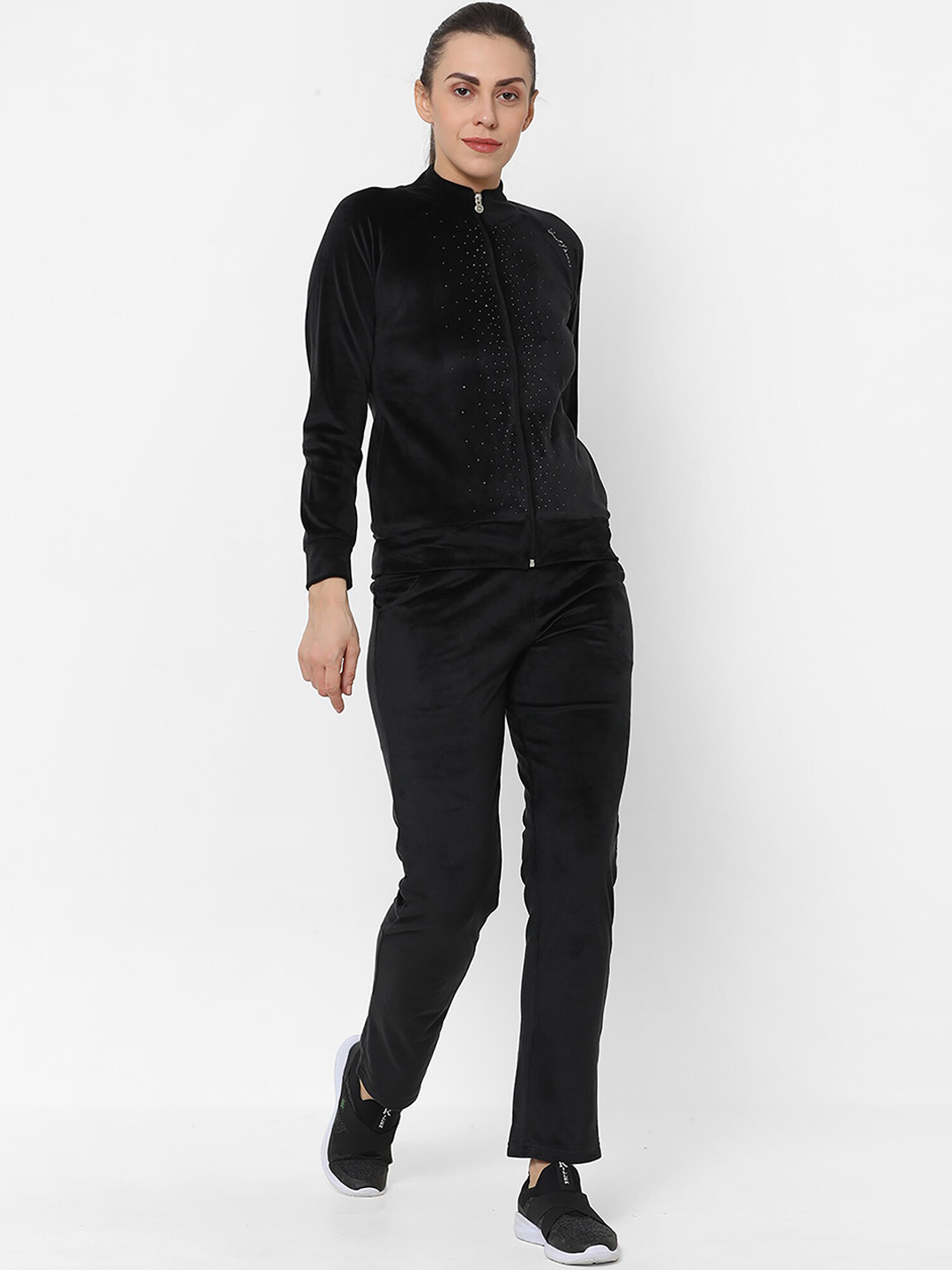 

Sweet Dreams Women Black Solid Track Suit