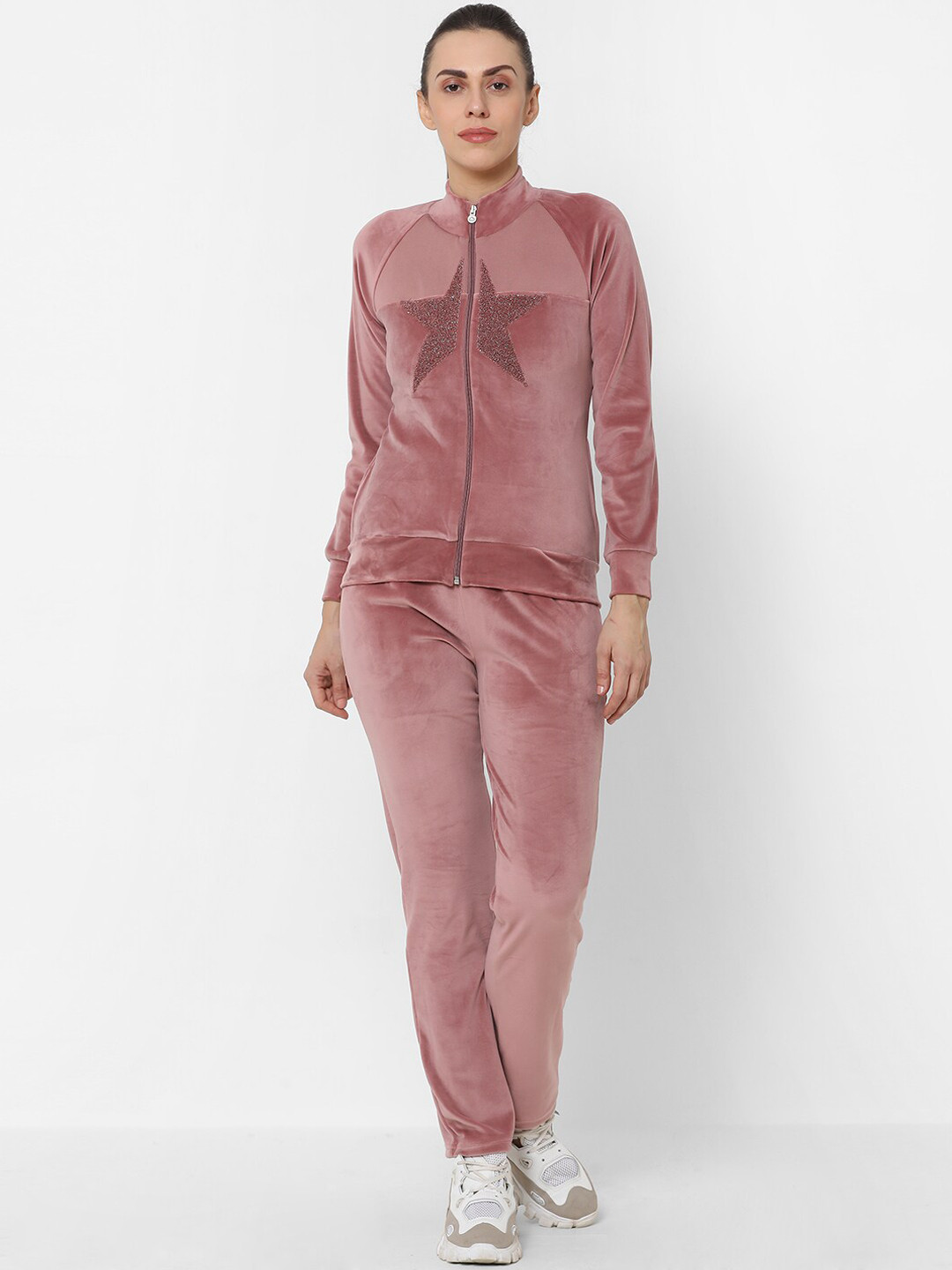 

Sweet Dreams Women Pink Solid Track Suit