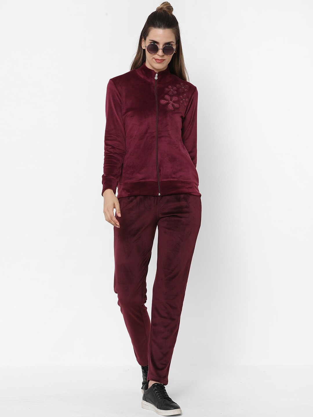 

Sweet Dreams Women Maroon Solid Tracksuits