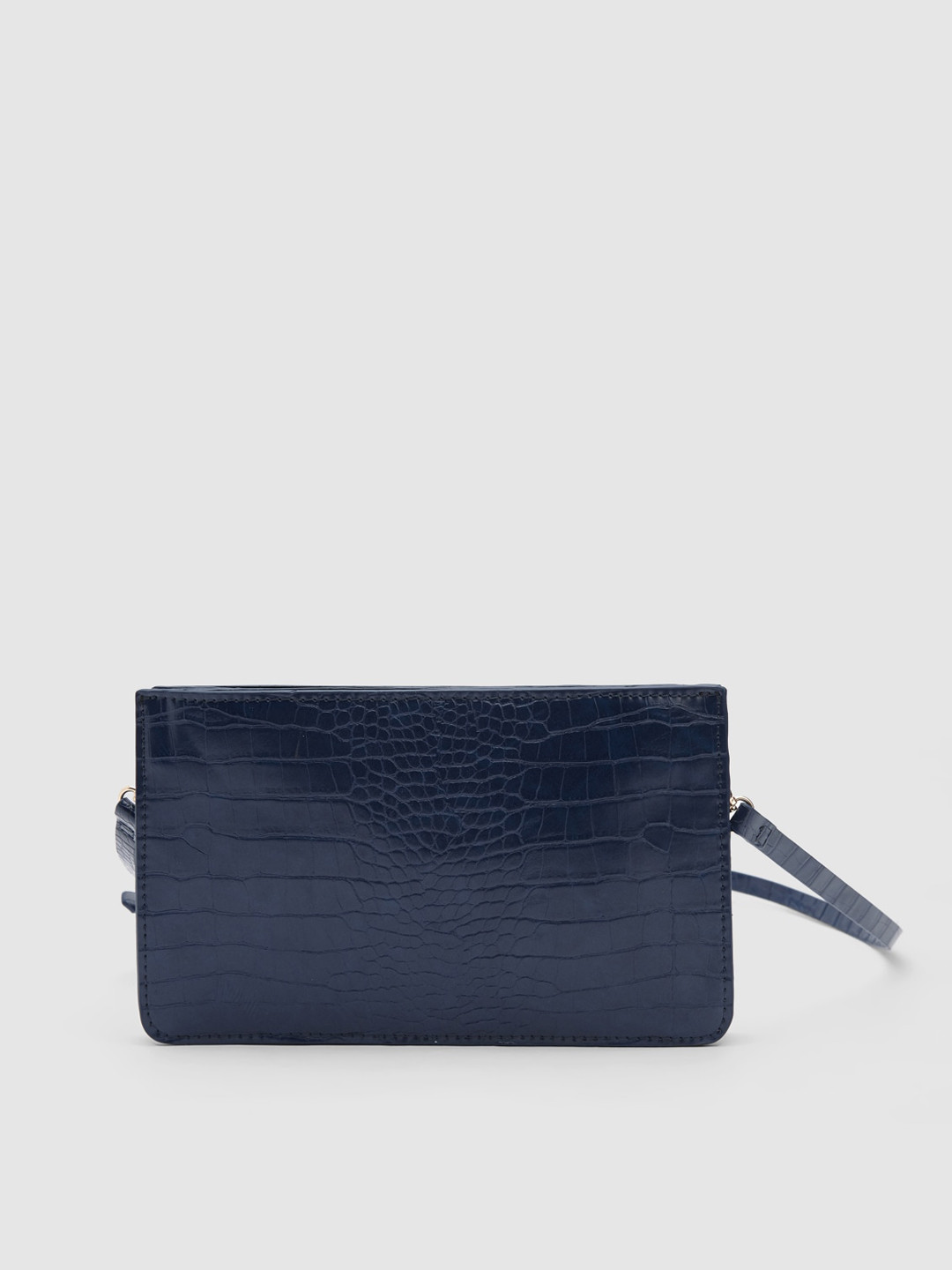 

Vero Moda Navy Blue Textured PU Structured Sling Bag