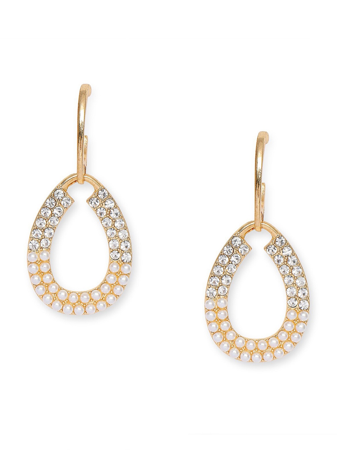 

BELLEZIYA Gold-Toned Contemporary Drop Earrings