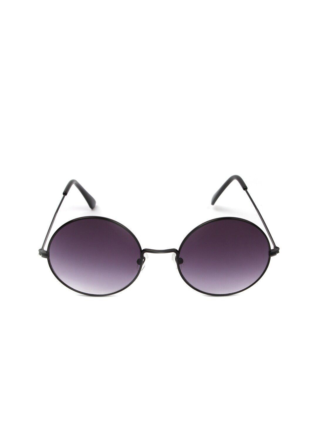 

FUZOKU Unisex Purple Lens & Black Round Sunglasses
