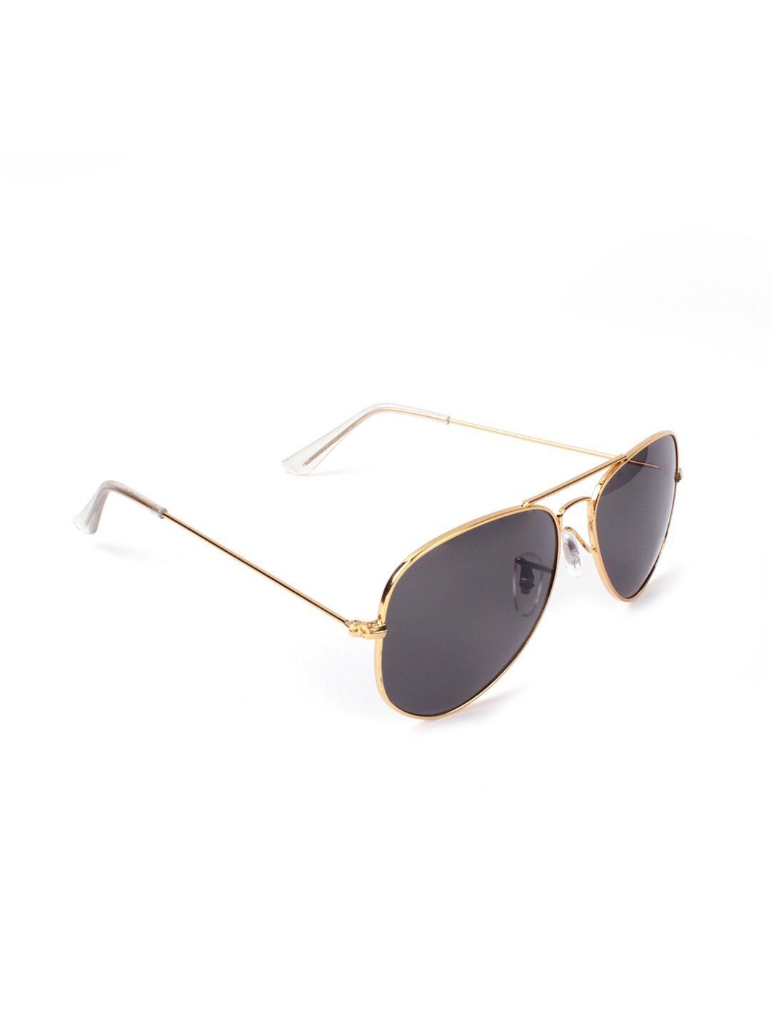 

FUZOKU Unisex Black Lens & Gold-Toned Aviator Sunglasses