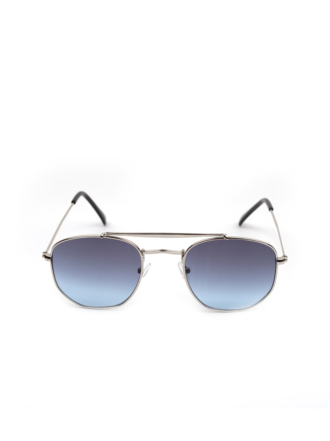 

FUZOKU Unisex Blue Lens & Silver-Toned Aviator Sunglasses