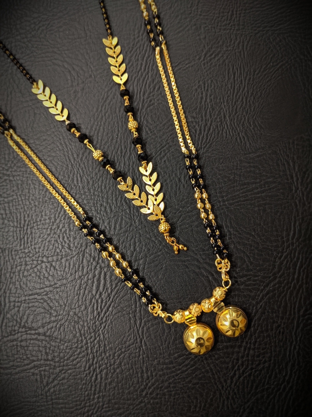 

Digital Dress Room Set of 2 Gold-Plated & Black Beaded Mangalsutra