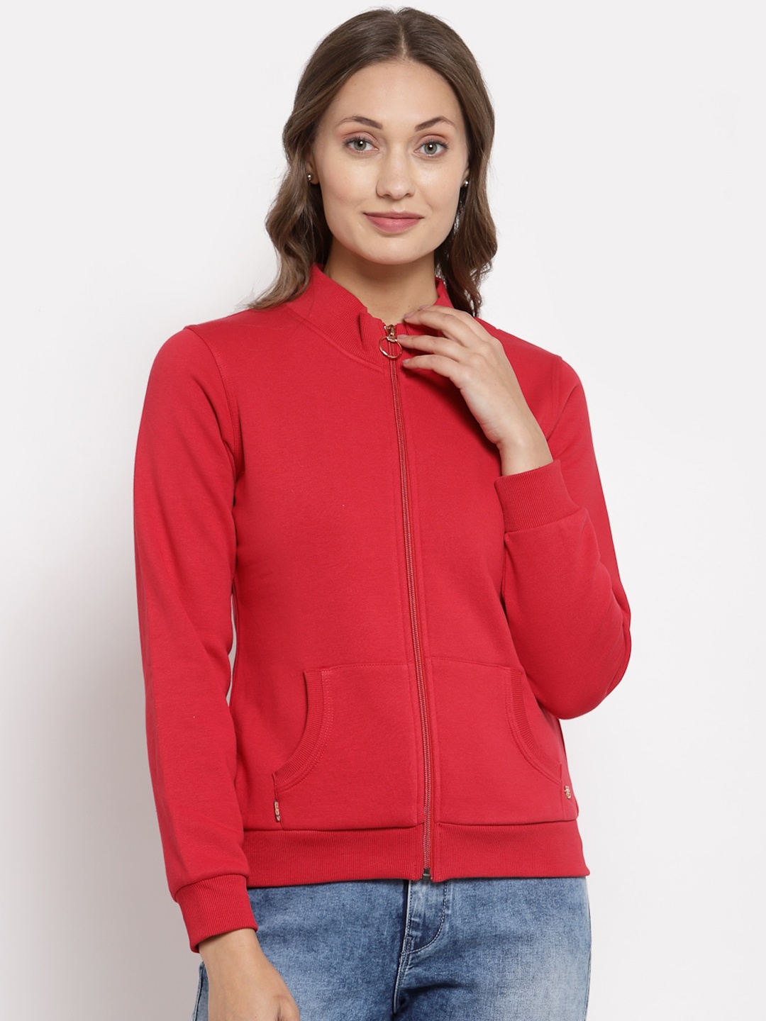 

Juelle Women Red Solid Sweatshirt